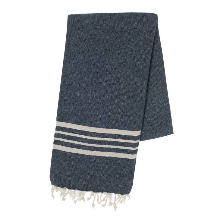 Turkish Towel Krem Peshtemal - Navy for wholesale by Buldano