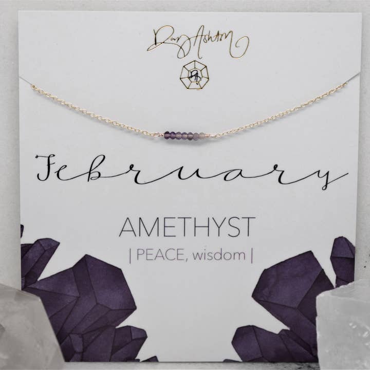 Amethyst-Bar-Halskette - Februar für den Großhandel von Rory Ashton Jewelry