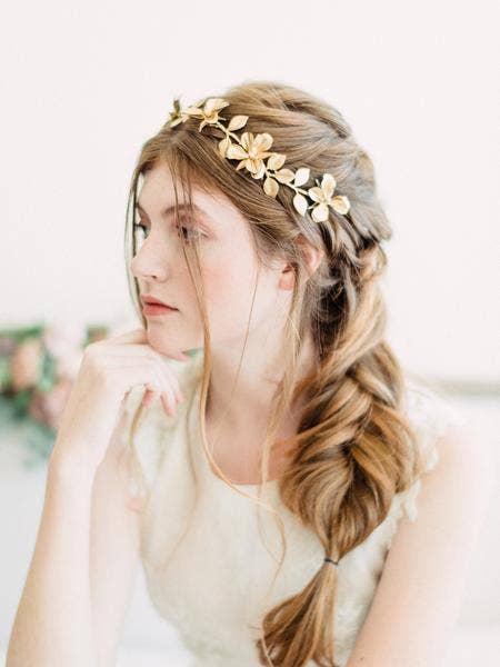 Acute Designs - Wholesale Tiara - Women's - Gold Daffodil Flower Bridal Crown5