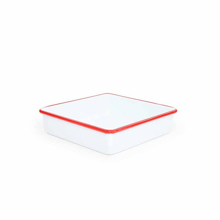 Crow Canyon Home - Wholesale Baking dish - Vintage Enamelware Square Brownie Pan