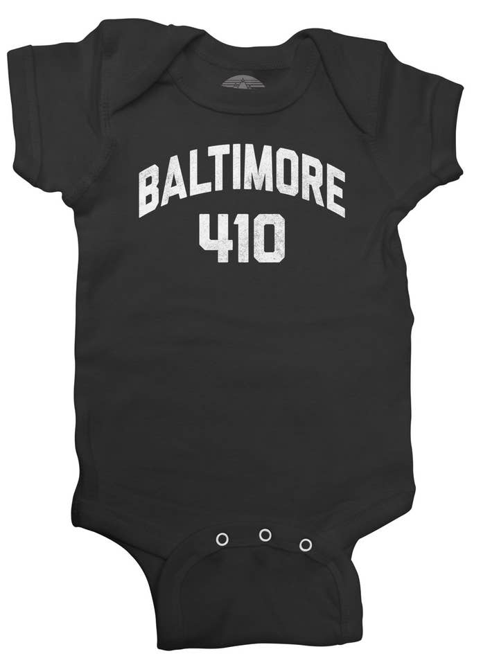 Baltimore 410 Area Code Infant Bodysuit - Unisex Fit for wholesale by Boredwalk