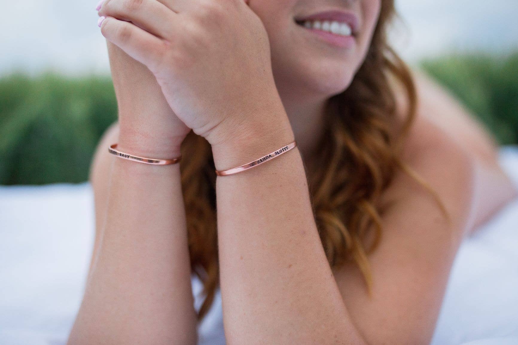 Salt and Sparkle - Wholesale Cuff Bracelet - AHAVA Hebrew Skinny Adjustable Cuff Bracelet7