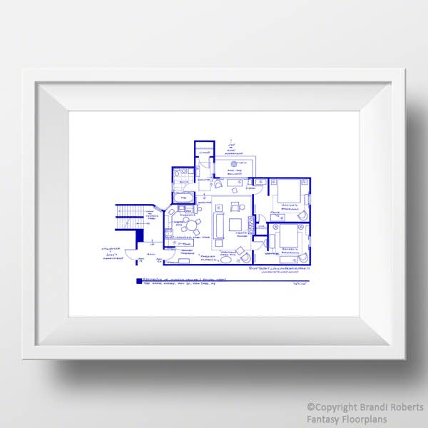 8.5"x 11" Friends - Monica and Rachel's Apartment for wholesale by Fantasy Floorplans