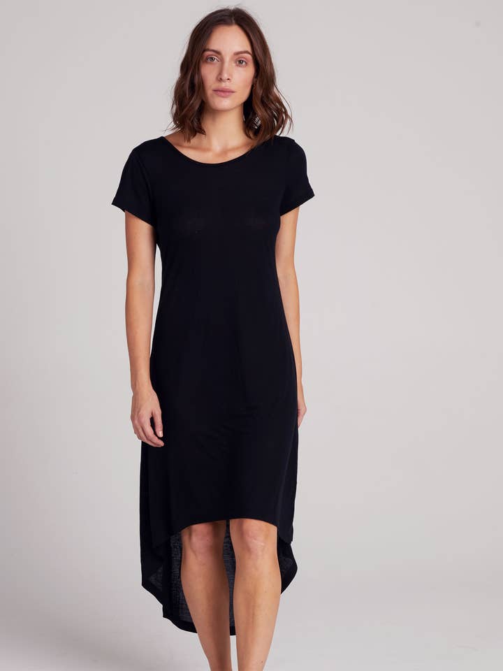 EZ Sheer Jersey Dress - Black for wholesale by A.Lynn