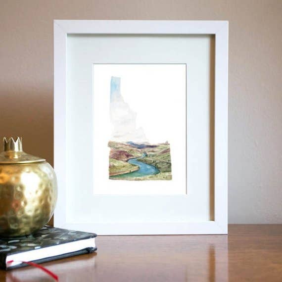 Idaho State Map Art Print - Idaho National Forest for wholesale by Rachel Alvarez Art