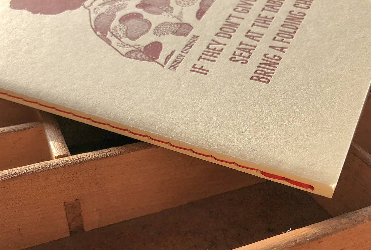 Blackbird Letterpress - Wholesale Notebook - Shirley Chisholm notebook2