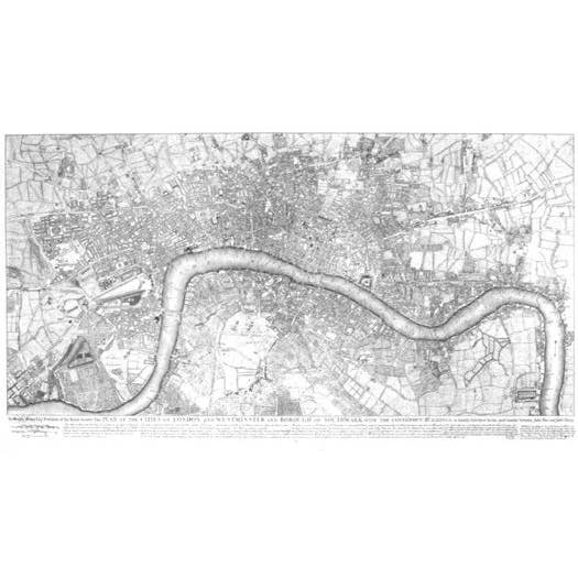Londres 1749 - Plan de John Rocque pour la vente par Historic Urban Plans, Inc.