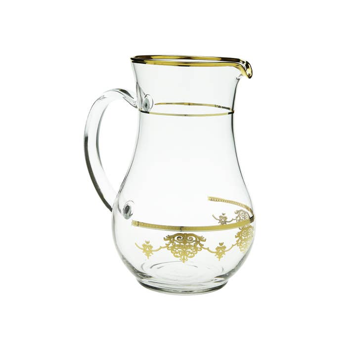 Gold Design Water Pitcher for wholesale by CLASSIC TOUCH DECOR INC.