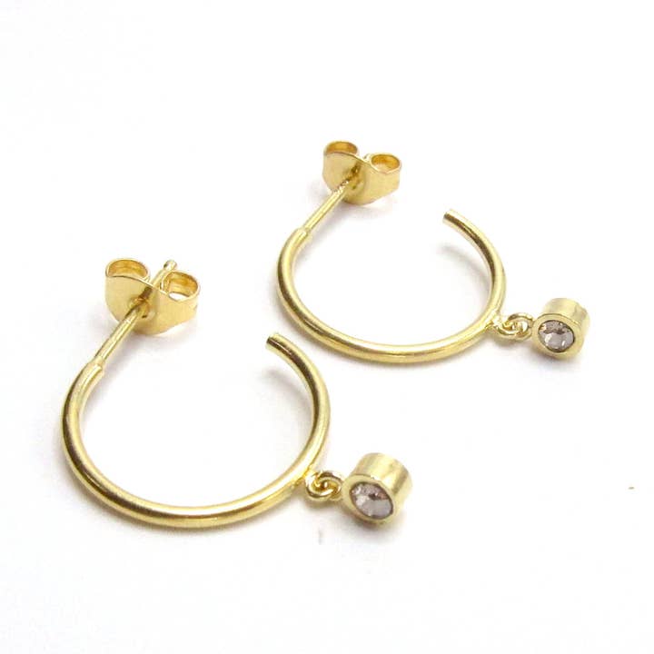 Argola de ouro sobre esterlina com cristais Swarovski por atacado de Jessica Elliot Jewelry