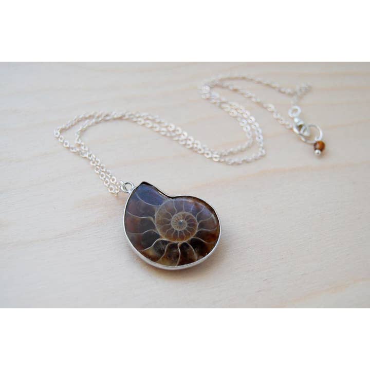 Enchanted Leaves - Wholesale Pendant/Charm Necklace - 18" Ammonite Fossil Shell Necklace5