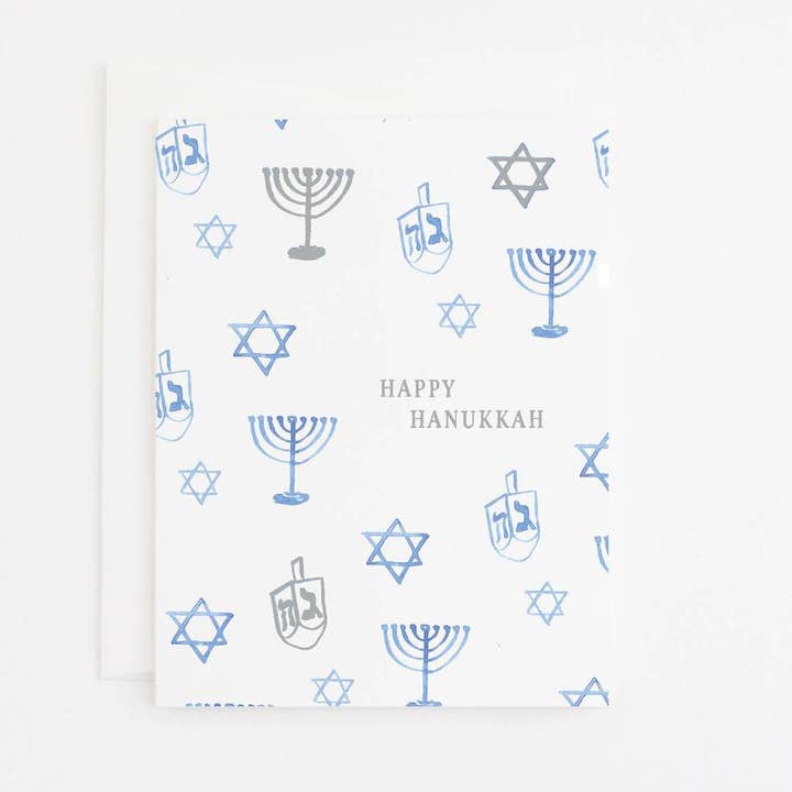 Carte de Hanoukka (feuille argentée) pour la vente par Party Sally