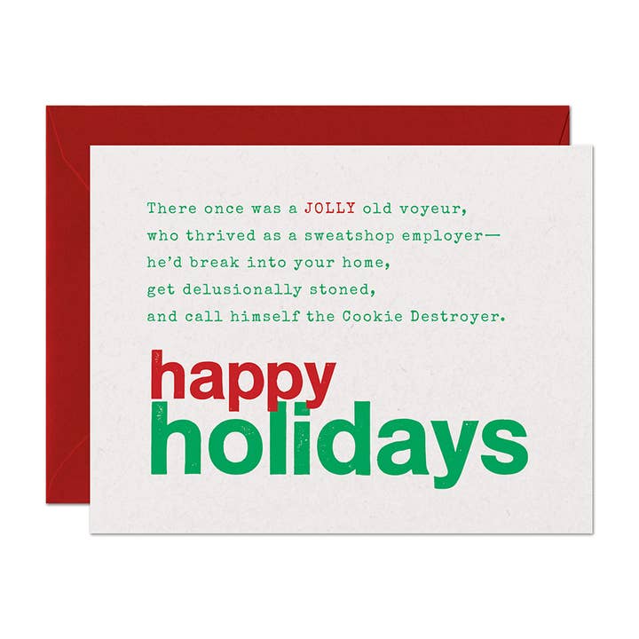 Carte de Noël joyeuse de Limerick pour la vente par Warren Tales