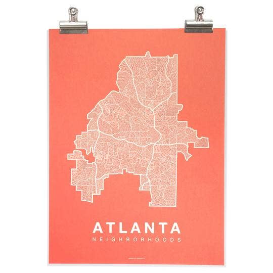 Native Maps - Wholesale Poster - Atlanta, GA Neighborhood City Map Poster4