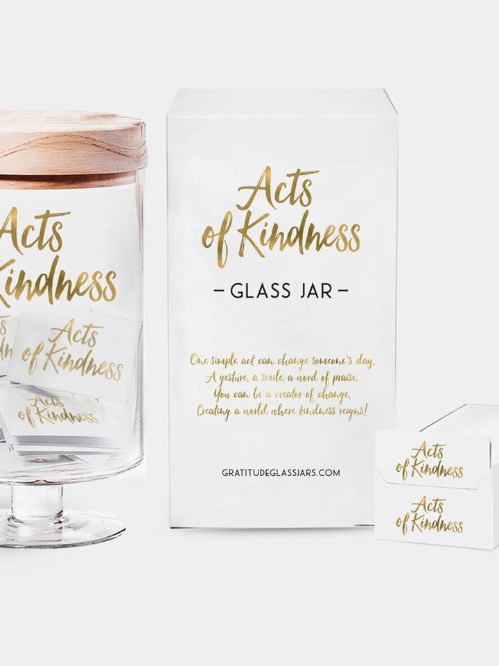 Acts Of Kindness Glass Jar for wholesale by Gratitude Glass Jars