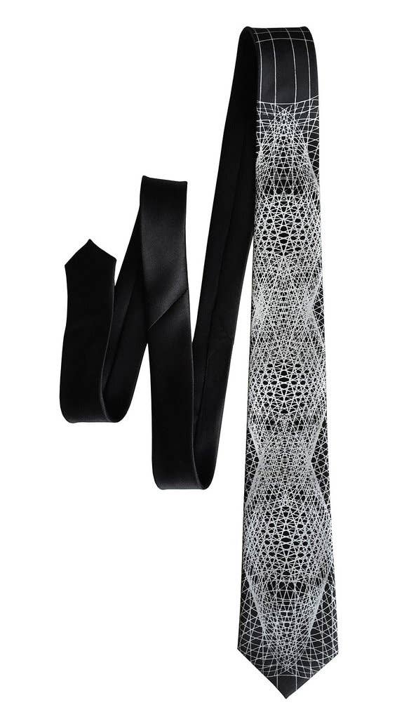Cyberoptix Tie Lab - Wholesale Necktie - Men's - Wormhole Necktie. Geometric Op Art Print Tie3