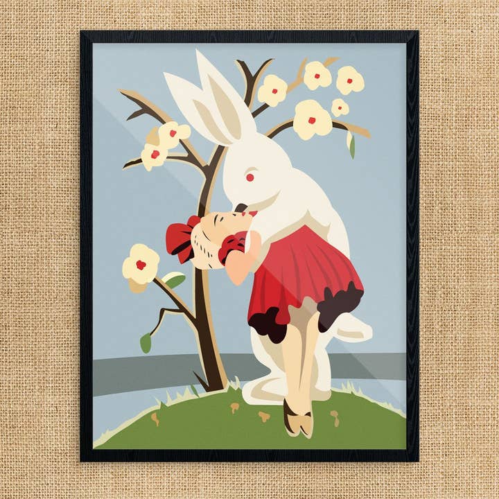 11'' x 14'' Very Happy Easter Bunny Print for wholesale by Fridgedoor