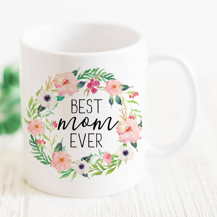 Keramiktasse „Best Mom Ever“, Geschenk zum Muttertag für den Großhandel von Promenade Field