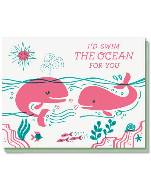 Paper Parasol Press - Wholesale Love Card - Swim the Ocean Card1