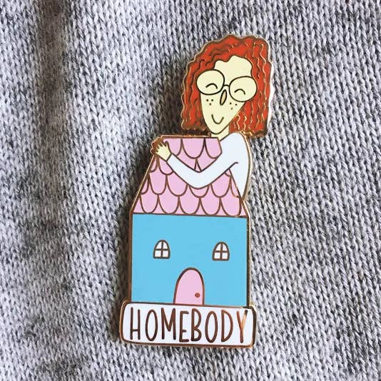 Homebody Enamel Pin for wholesale by The Avera Boutique
