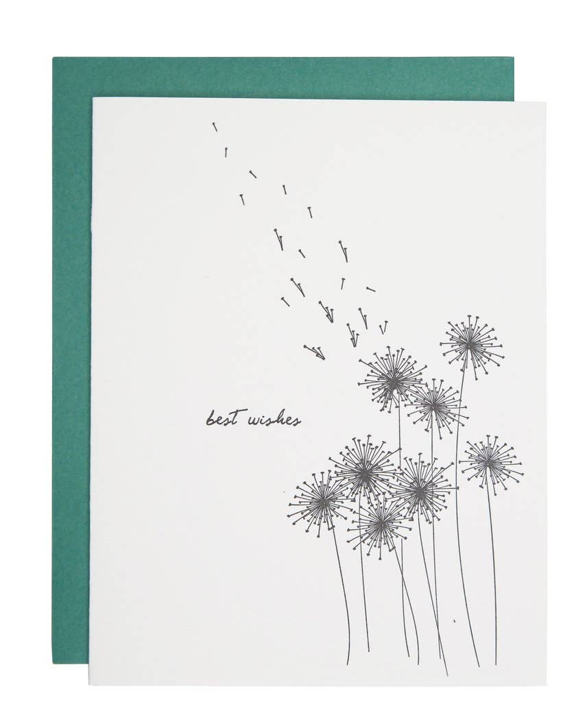 Underwood Letterpress - Wholesale Thinking of You Card - Dandelion Wishes Card0