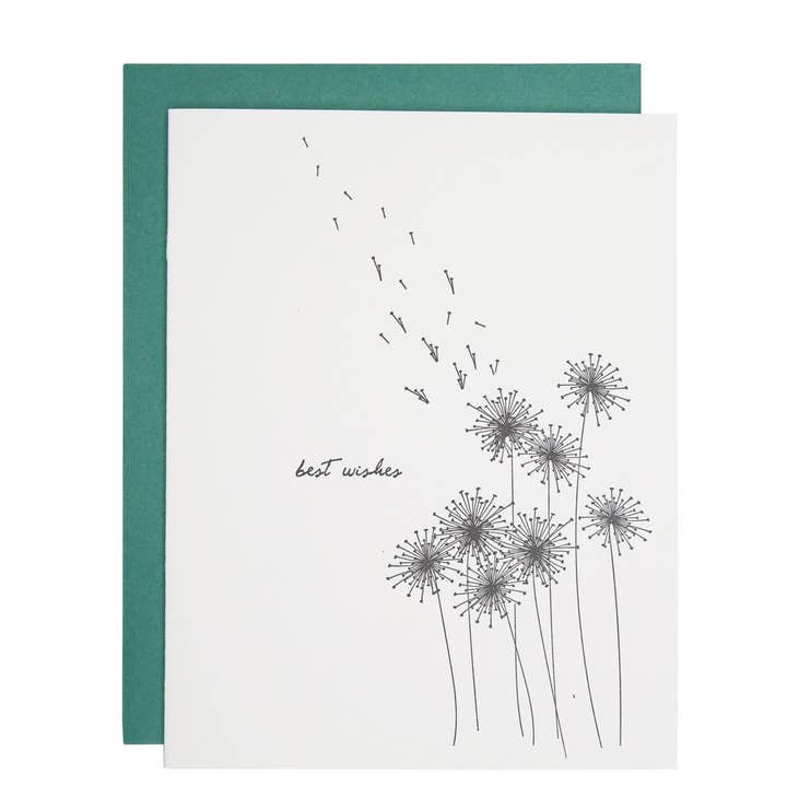 Underwood Letterpress - Wholesale Thinking of You Card - Dandelion Wishes Card