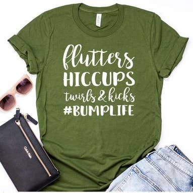 FAMS design – Engroshandel T-shirt med print - Dame – Flagrer hikke snurrer og sparker Graviditet Grafisk Tee