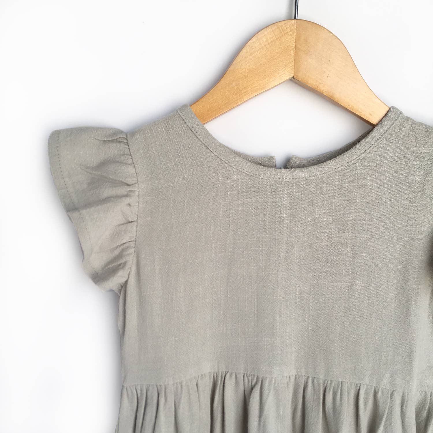 Carken Design – Großhandel Kleid – Kinder – Grau Leinen-Kleid3