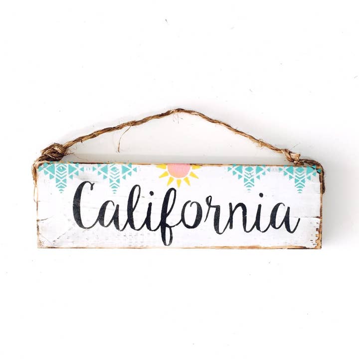 Cartello in legno California, cartello da spiaggia, California State Decor per la vendita all'ingrosso da parte di Mahalo Market
