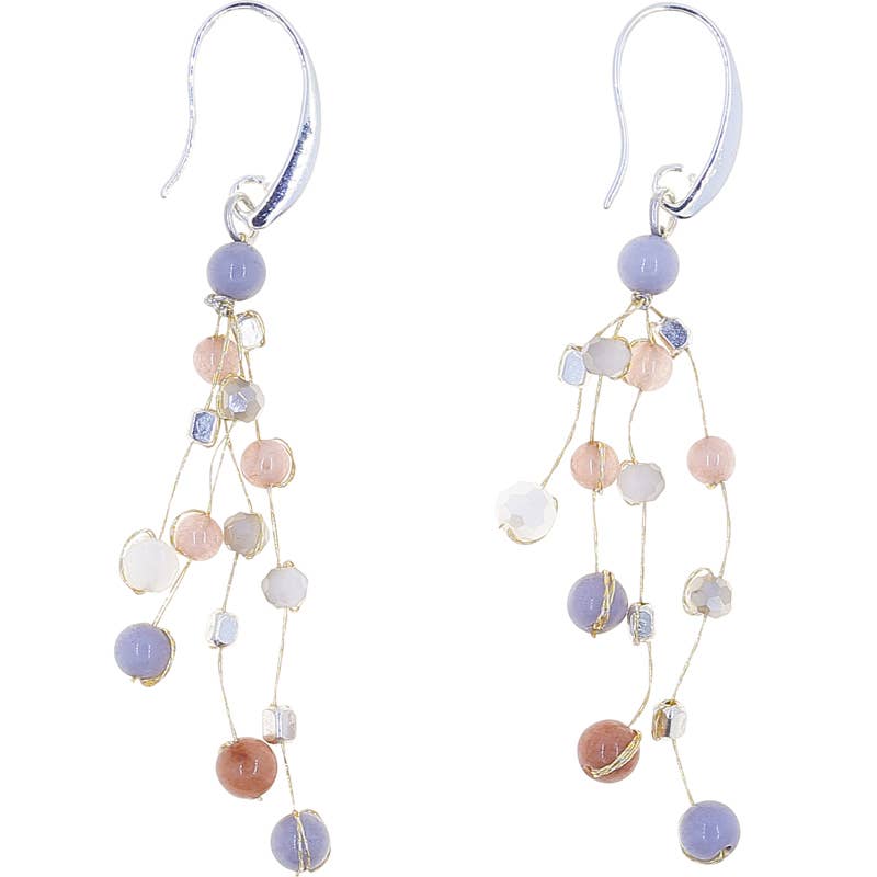 Marquet - Wholesale Dangle Earrings - Reena Fair Trade Silk and Bead Earrings - Stone and Crystal2