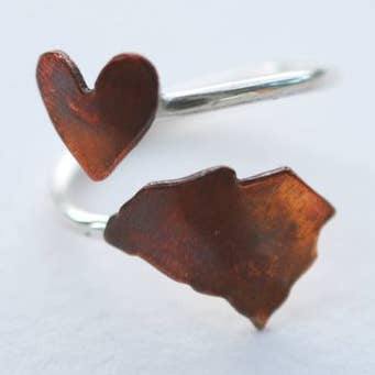 South Carolina hjärta plats Ring för wholesale av LettersToSarah Metalsmithing