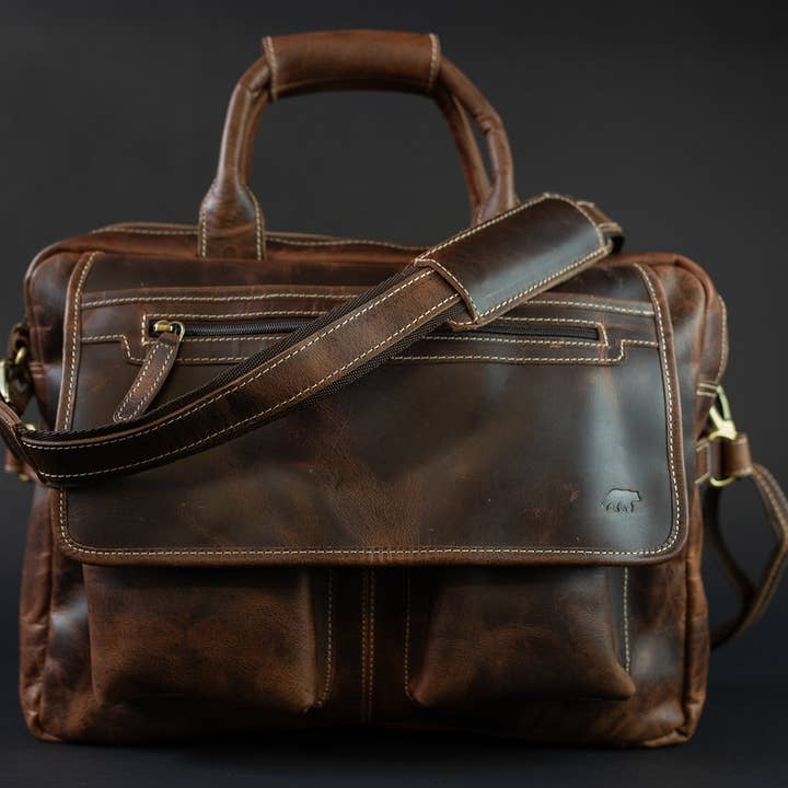 Kodiak Leather - Wholesale Laptop Bag - Men's - Buffalo Leather Pilot Bag