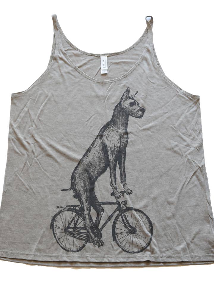 Great Dane On A Bicycle Women's Slouchy Tank for wholesale by Dark Cycle Clothing
