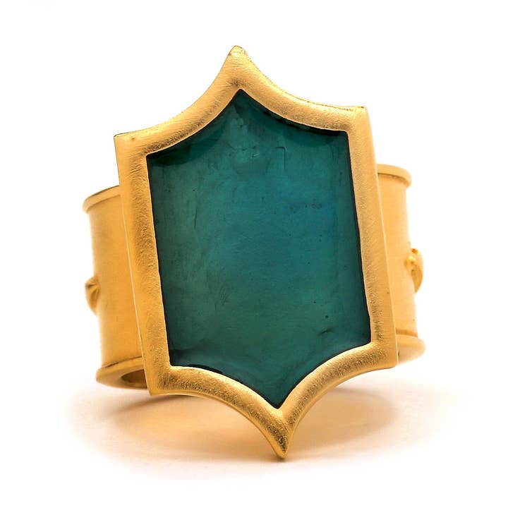 Skjold RG Guld, Mørk Aqua Resin for engroshandel hos Stephanie Kantis