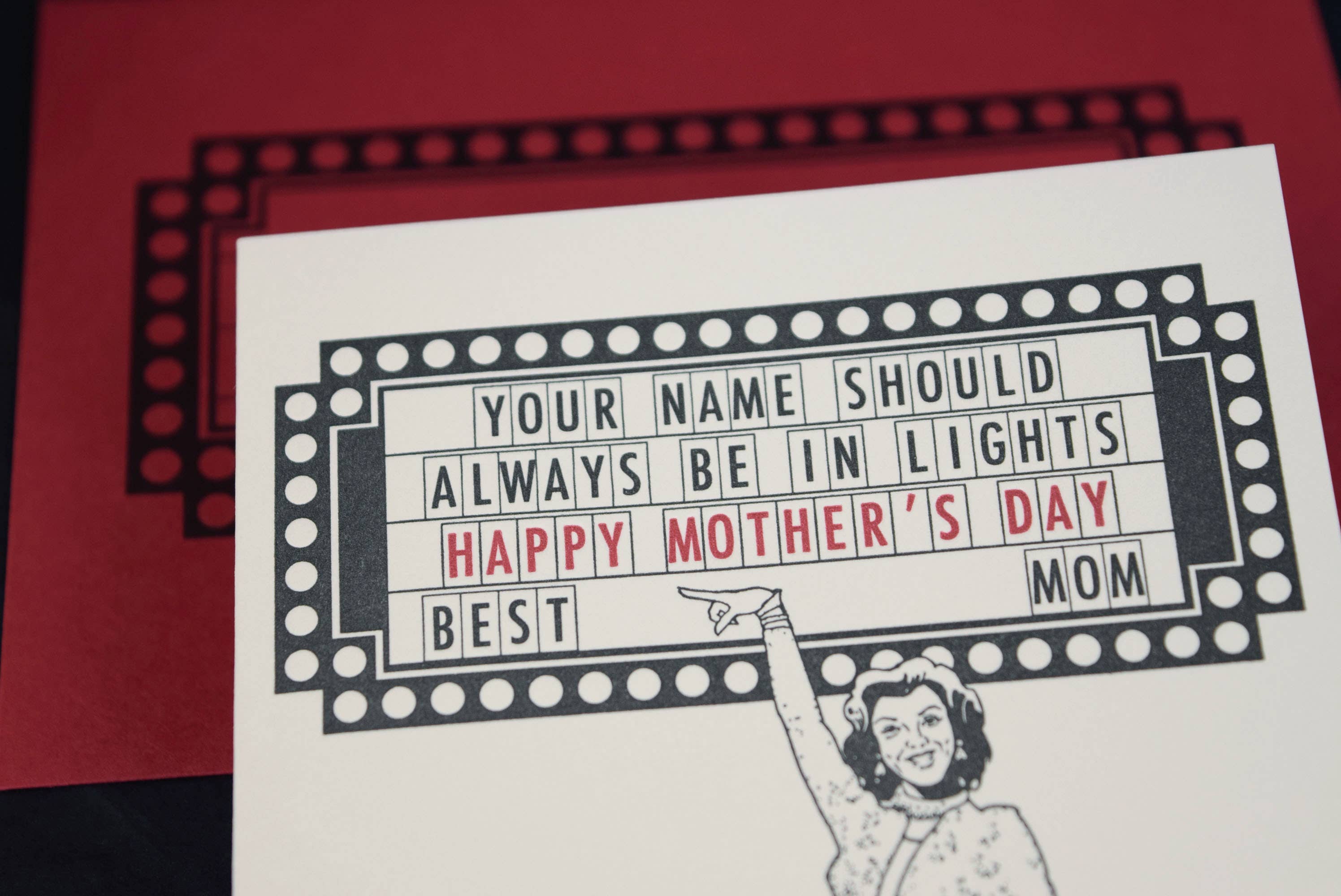 Oddball Press LLC - Wholesale Mother's Day Card - Marquee Mom Card1
