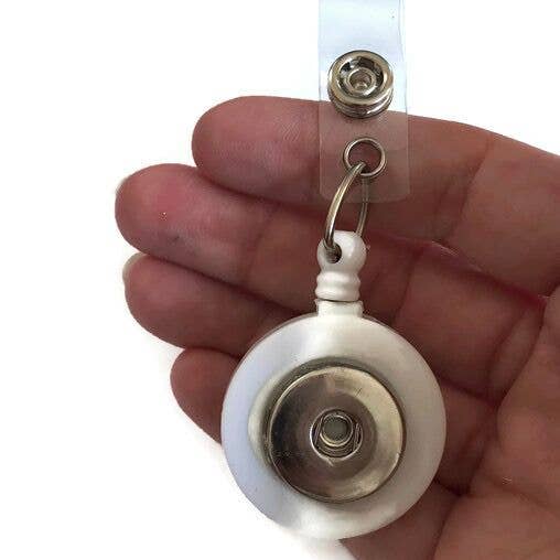 Reel - Badge Reel - White - Alligator or Regular Clip for wholesale by Say It in A Snap Jewelry