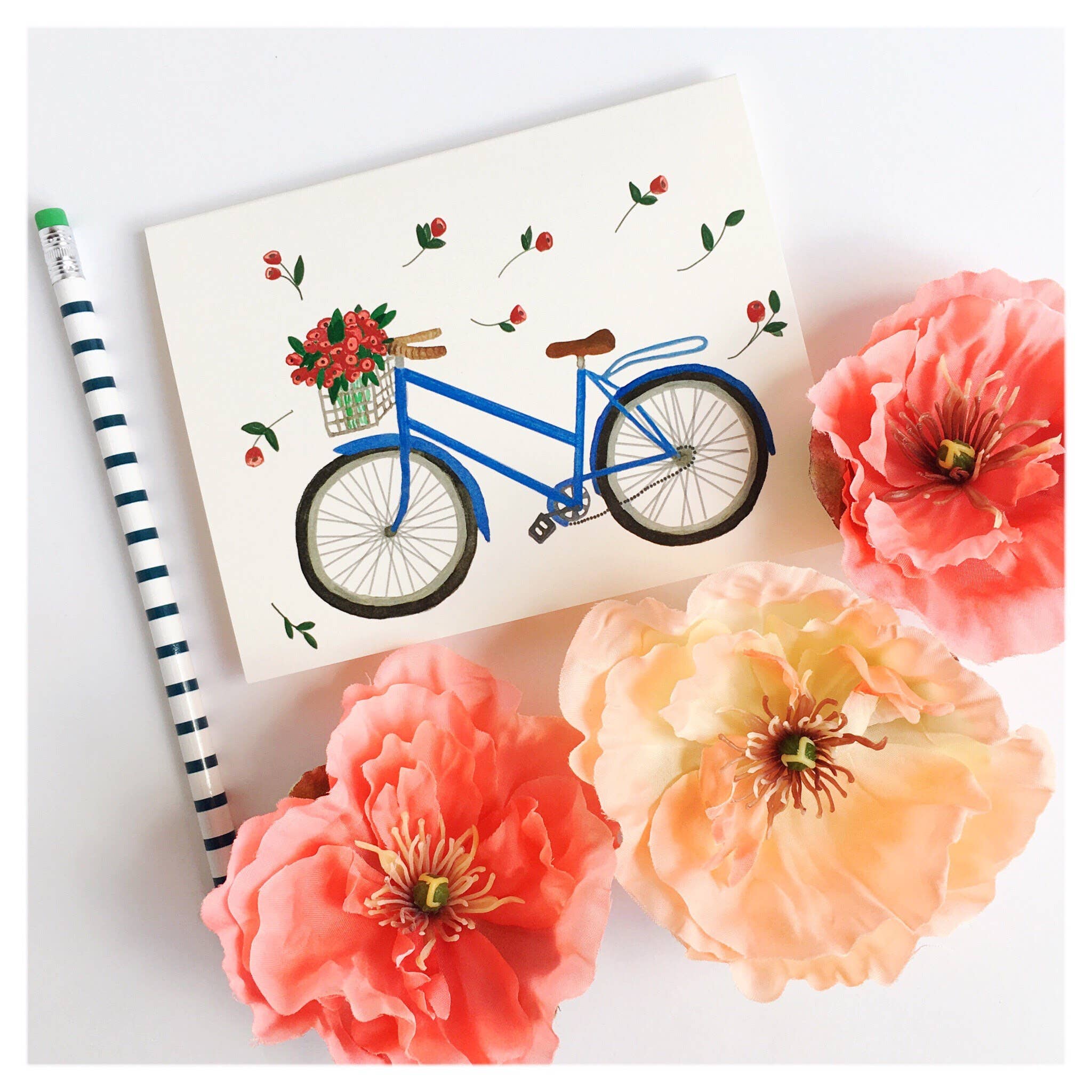 Slightly Stationery - Wholesale Everyday Greeting Card - Blue Bicycle | All-Occasion Blank Card | Bike Card1
