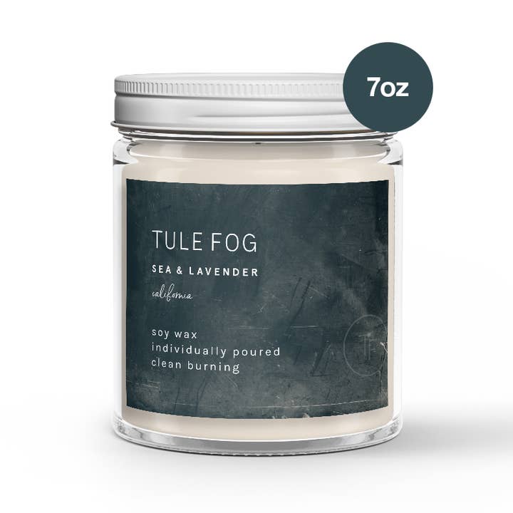 Sea + Lavande Bougie soja 7oz pour la vente par Tule Fog Candles