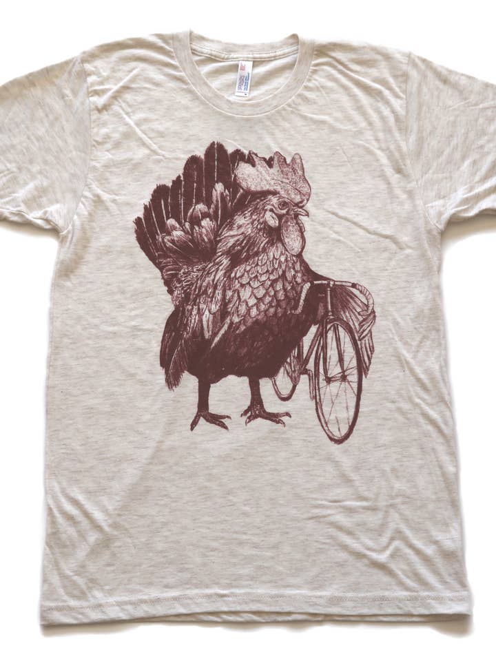 Rooster On A Bicycle Men's Tee for wholesale by Dark Cycle Clothing