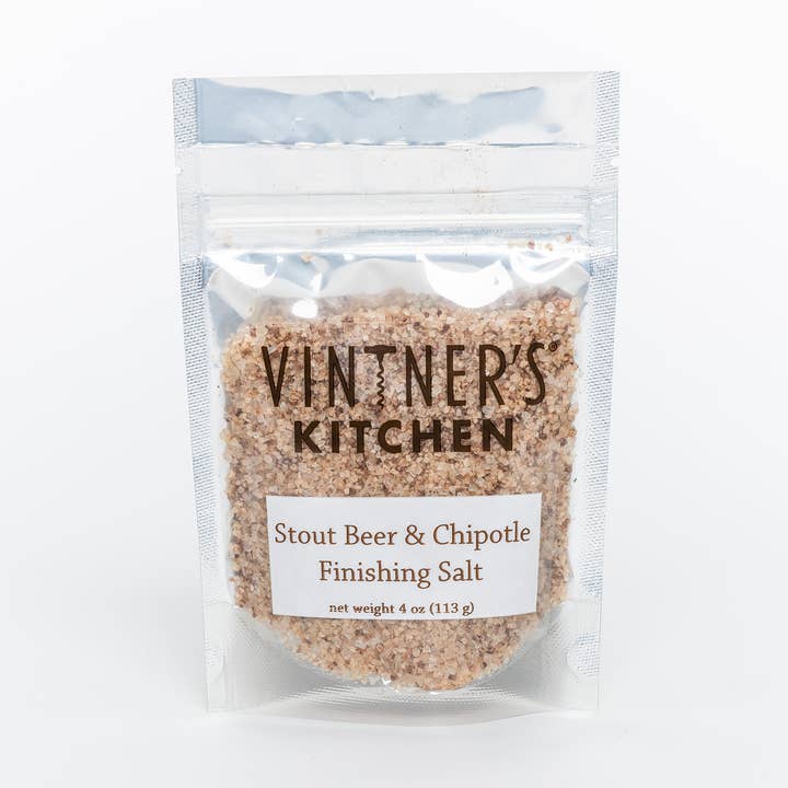 Stout öl och Chipotle efterbehandling salt väska för wholesale av Vintner's Kitchen LLC