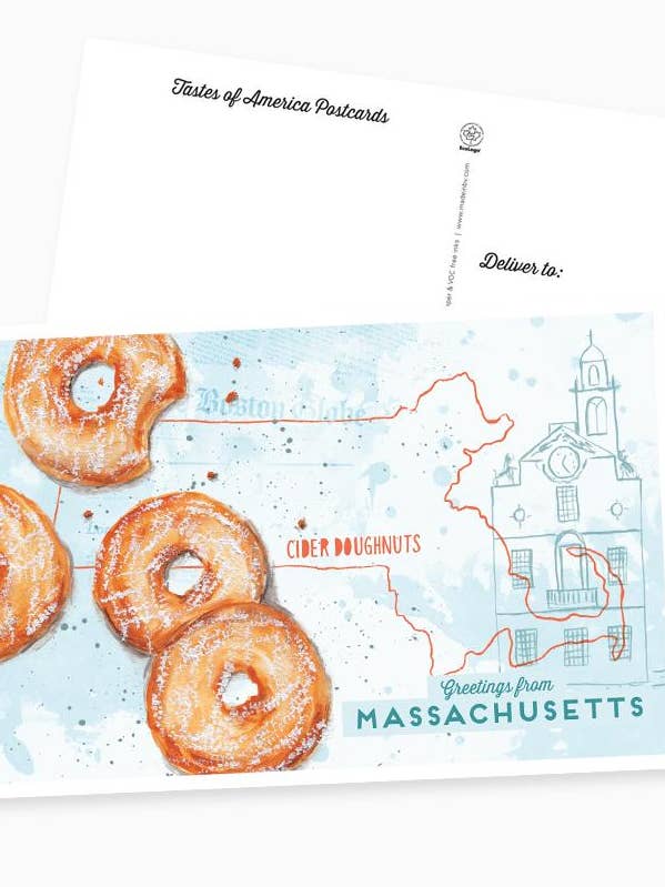 Greetings from Massachusetts Postcard for wholesale by The Paperhood