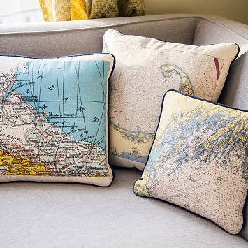 Not for Navigation - Wholesale Throw/Decorative Pillow - Decorative Canvas Pillow - Custom Location Nautical Chart6