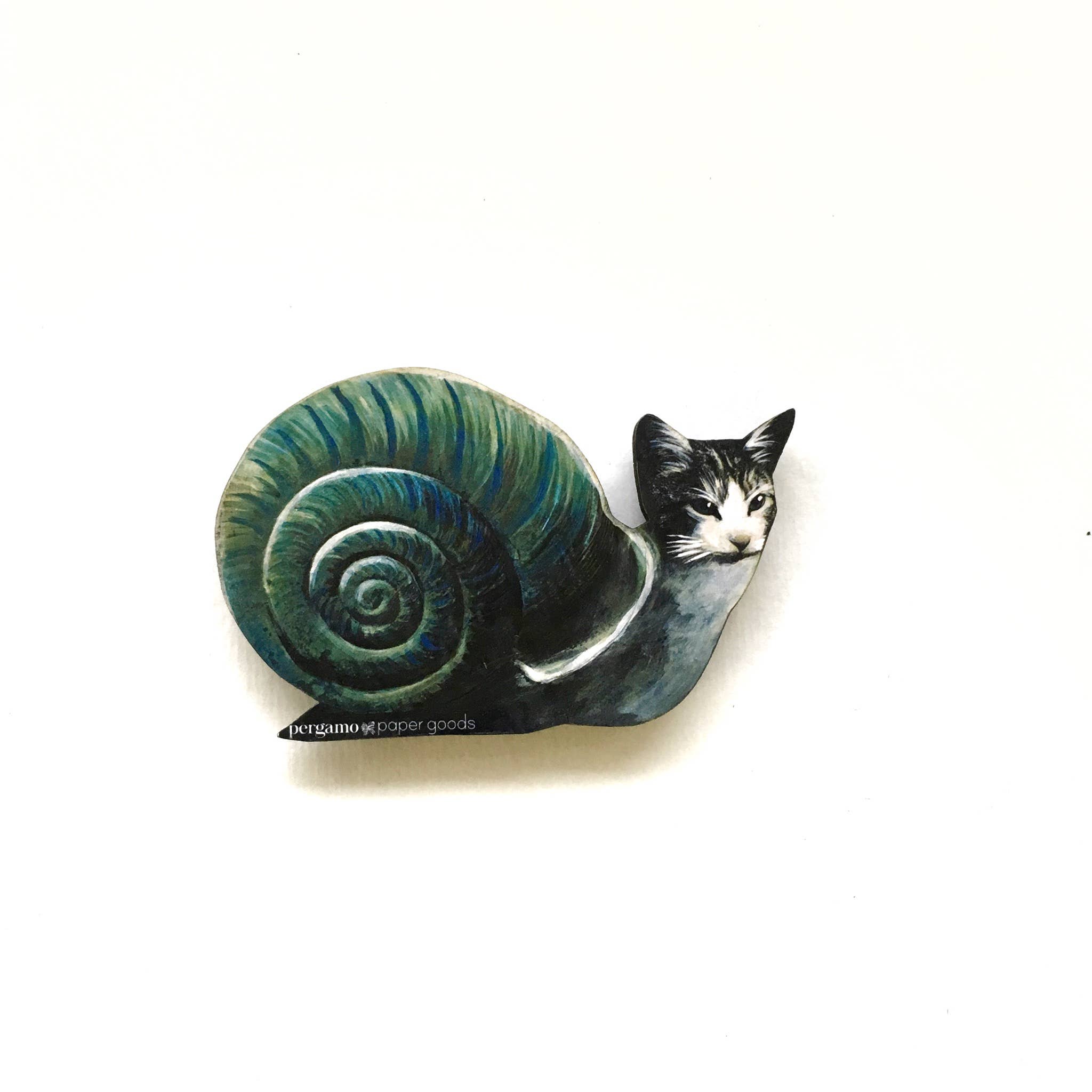 Pergamo Paper Goods - Wholesale Magnet - Snail Cat Wood Magnet1