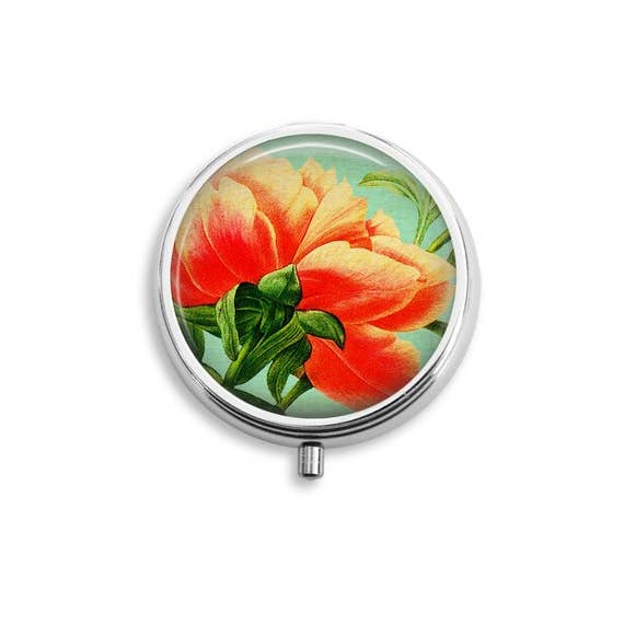 Unique Art Pendants - Wholesale Pill Organizer - Underside Peony Case pillbox pill box0