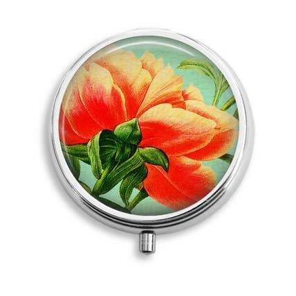 Unique Art Pendants - Wholesale Pill Organizer - Underside Peony Case pillbox pill box0