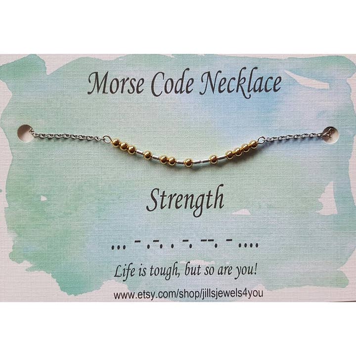 Strength Morse Code Necklace for wholesale by Jill's Jewels