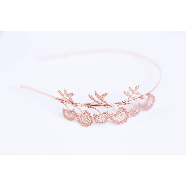 Rose Gold or Sterling Silver Triple Wildflower Headband for wholesale by Acute Designs