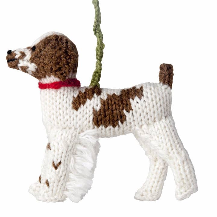 Arcadia Home - Wholesale Ornament - Hand Knit Brittany Spaniel Christmas Ornament, Dog Gift