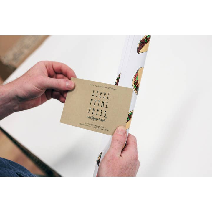 Steel Petal Press - Wholesale Wrapping Paper Roll - Taco Gift Wrapping Paper - Roll of 3 Sheets4