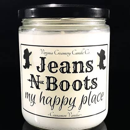 E2-Jeans N Boots for wholesale by Virginia Creamery Candle Co.