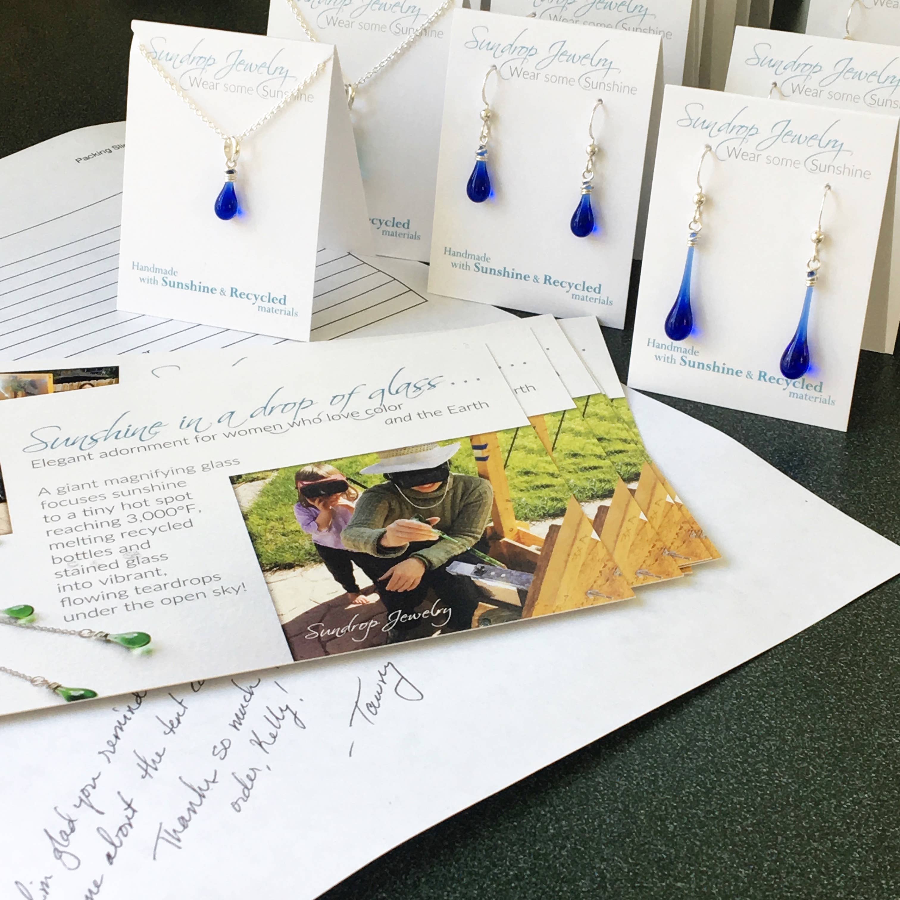 Sundrop Jewelry - Wholesale Pendant/Charm Necklace - Maressa Glass Teardrop Pendant Necklace3